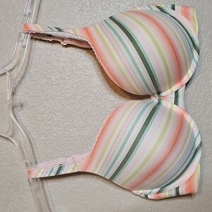 Victoria's Secret 34DD Body By Victoria Perfect Shape Pastel Striped‎ Bra